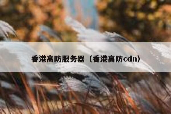香港高防服务器（香港高防cdn）